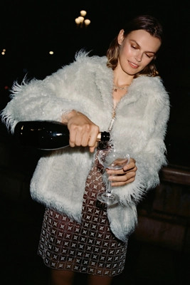 Pilcro Textured Faux Fur Coat | Anthropologie (US)