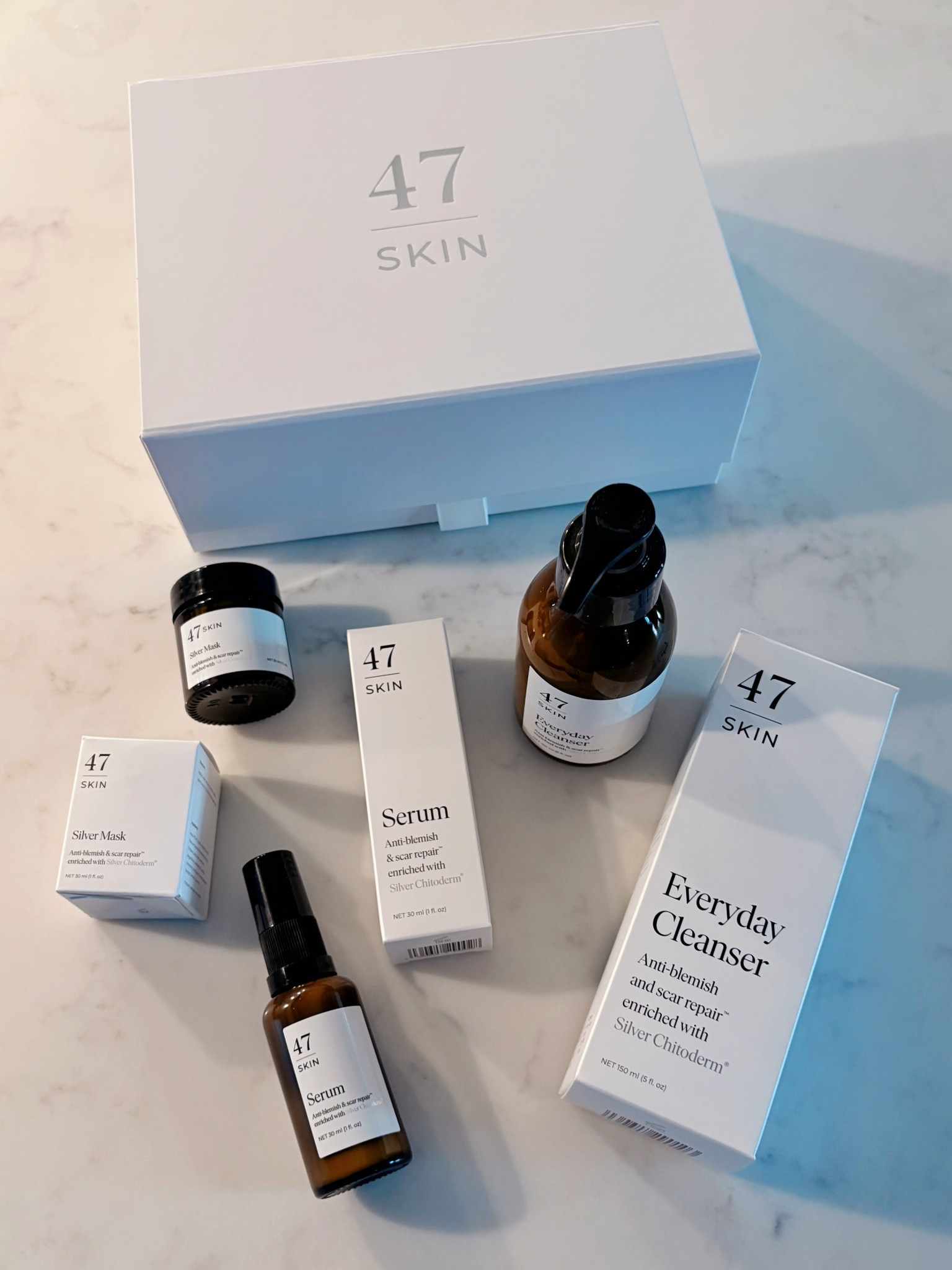 First time trying 47 Skin, dubbed the silver bullet for bad skin: the British skincare brand uses Silver Chitoderm, which is chemically bonded to stop spots and heal skin. 🩶 

#LTKgiftguide #LTKuk #LTKbeauty