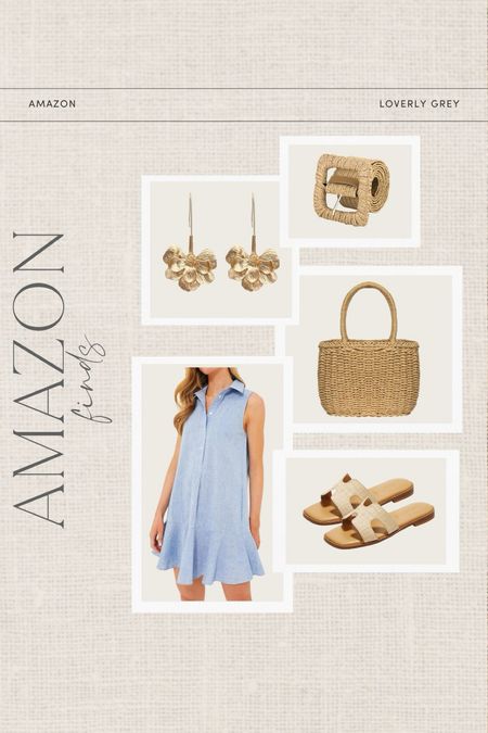 Amazon casual summer finds. This button front dress and neutral slides are perfect for a casual summer look. Loverly Grey, Amazon finds 

#LTKSeasonal #LTKStyleTip #LTKBeauty