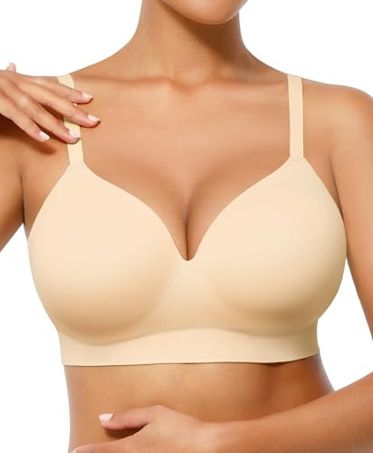 FeelinGirl Wireless Supportive Bra for Women, Seamless Comfort Bralettes No Underwire Full Coverage Everyday Bras Skin | Amazon (US)