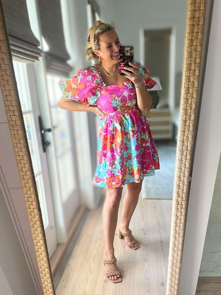 The prettiest floral dress for any upcoming spring event. Loving this as a wedding guest dress too. FANCY15 for 15% off  

#LTKstyletip #LTKunder100 #LTKSeasonal