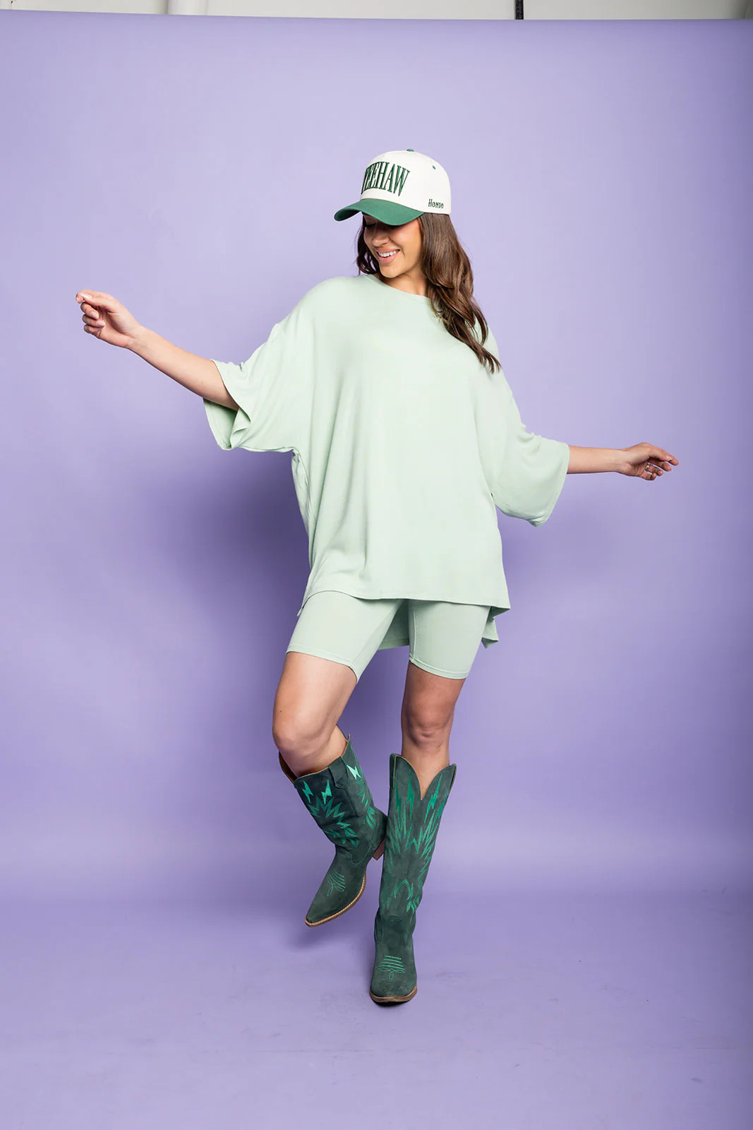 Day Dreamer Ribbed Biker Set - Mint | WKNDchasers
