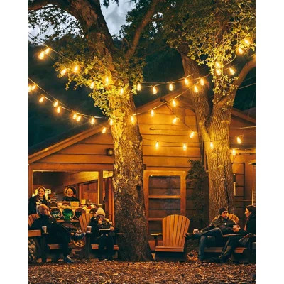 100FT LED Outdoor String Lights - 2700K Warm White 50+2 Shatterproof Vintage Bulbs Waterproof Plug-In Hanging Lights For Porch Backyard Garden Gazebo | Wayfair North America
