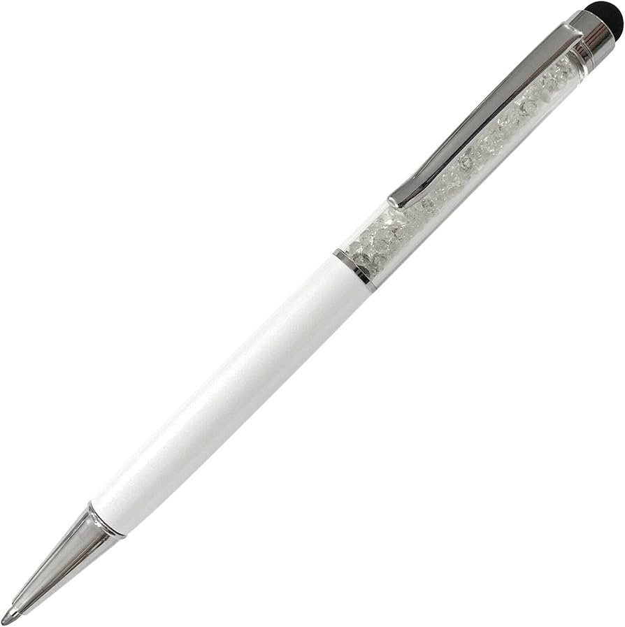 Lanier Crystalline Stylus Ballpoint Pen – White Aluminum Body with Crystal Accents, Twist-Actio... | Amazon (US)