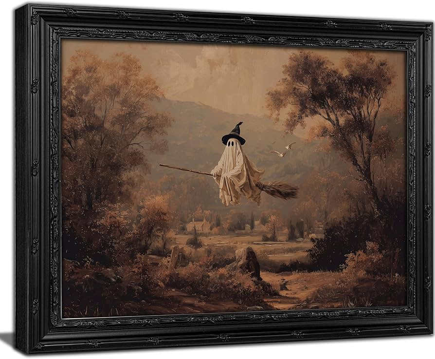 KKP Framed Halloween Ghost Canvas Wall Art | Amazon (US)
