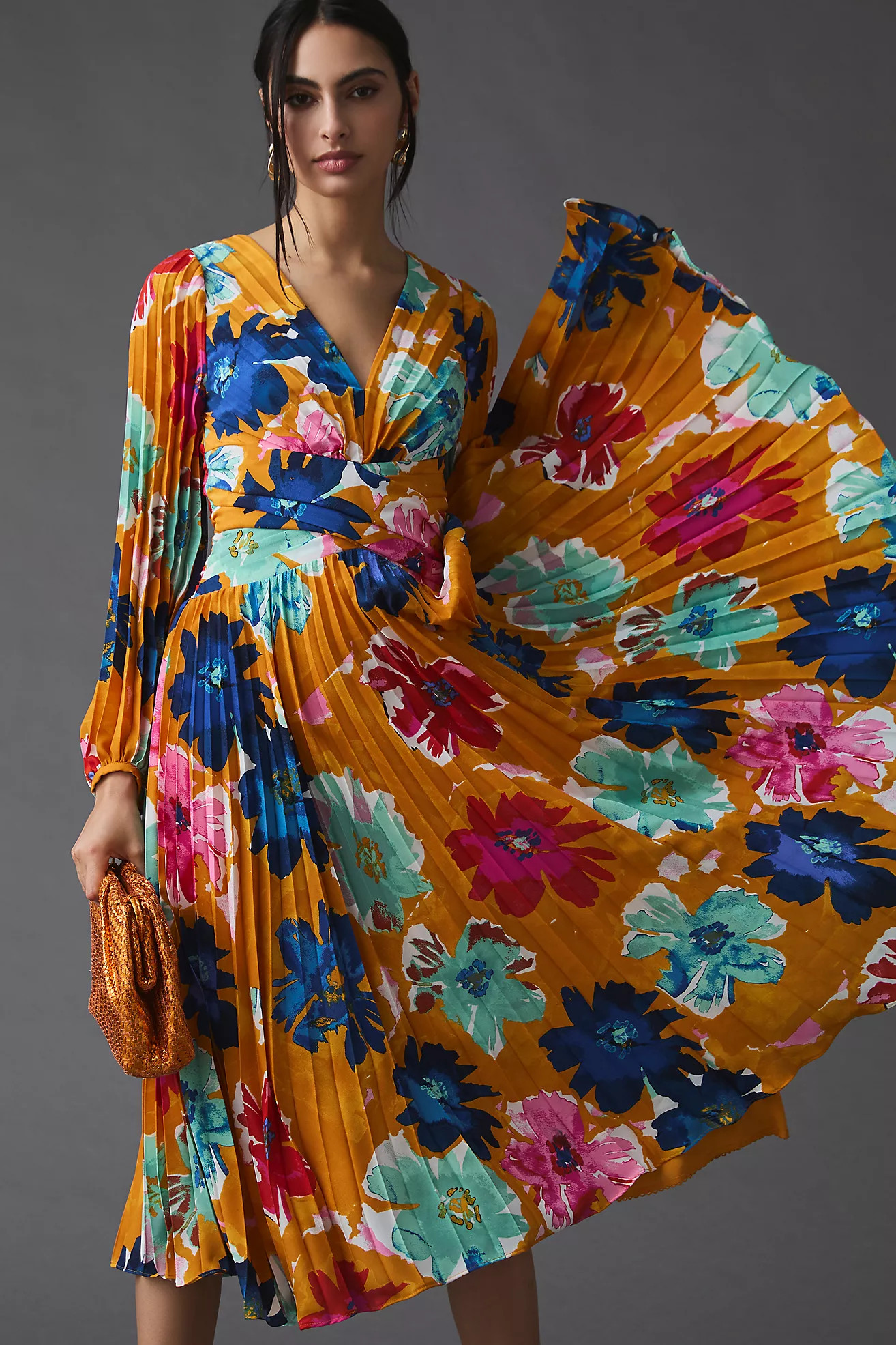 By Anthropologie Pleated V-Neck Dress | Anthropologie (US)