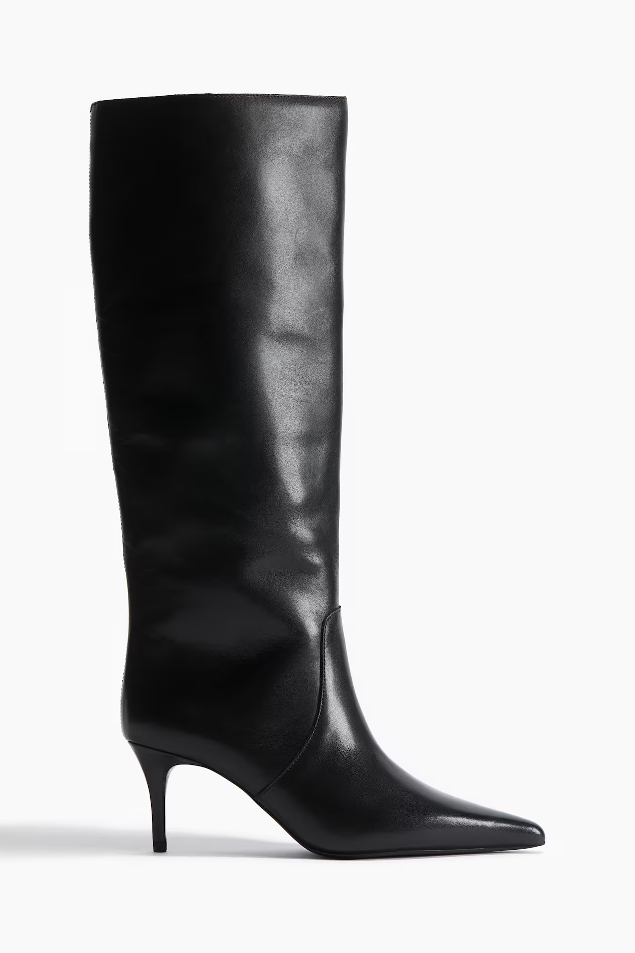 Botas de piel a la rodilla - Tacón alto - Negro - MUJER | H&M ES | H&M (FR, IT, ES, PT, BE)