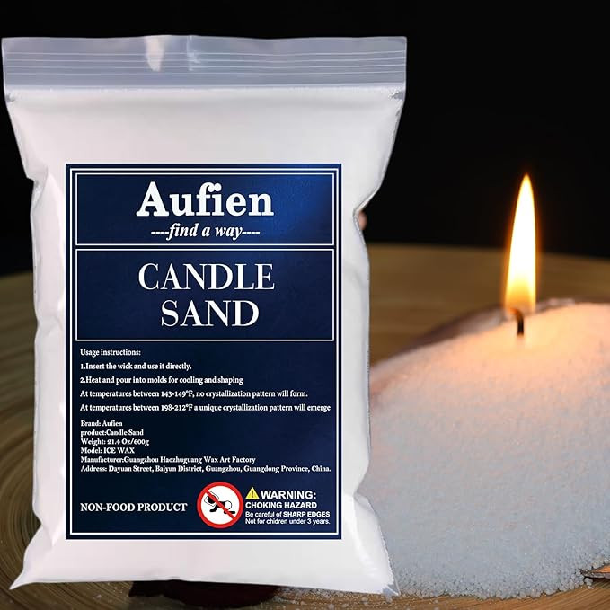 Aufien Pearled Candle 21.4 Oz,Refillable Candle Sand Wax Unscented Non Toxic, Lasting Powder Cand... | Amazon (US)
