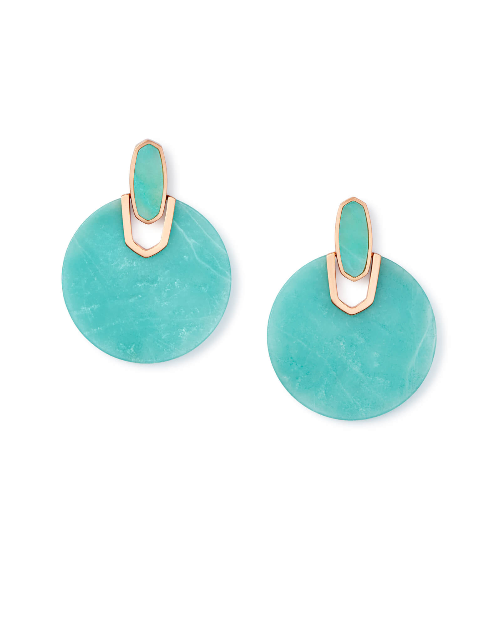 Didi Rose Gold Statement Earrings in Teal Quartzite | Kendra Scott