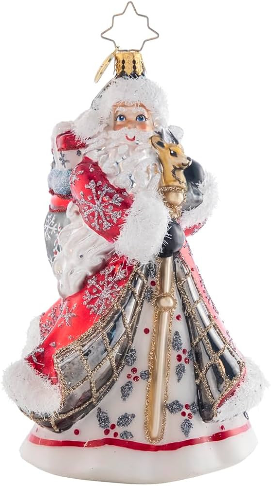 Christopher Radko Hand-Crafted Glass Ornament, Winter Splendor Santa | Amazon (US)