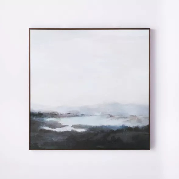 36" x 36" Dreary Abstract Landscape Framed Wall Canvas - Threshold™ designed with S... | Target