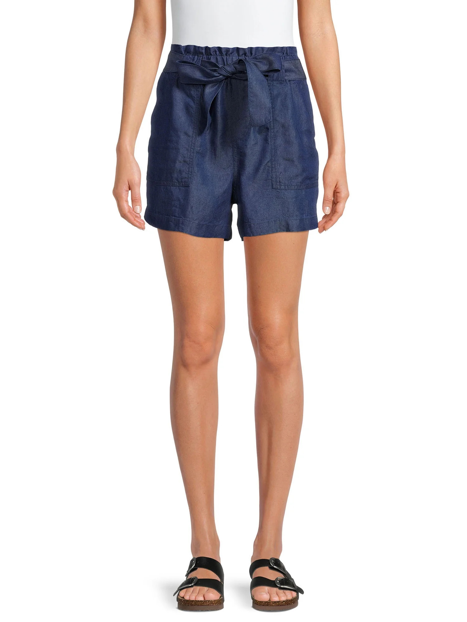 Time and Tru Women's Tencel Shorts - Walmart.com | Walmart (US)