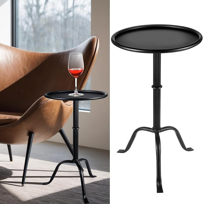 1 Pcs Metal Martini Table Black Small Round Drink Table12.5 x 12.5 x 27.75 Inches Pedestal Iron S... | Amazon (US)
