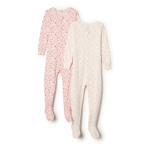 Amazon Essentials x Sofia Grainge Unisex Babies' Snug-Fit Cotton Footed Pajamas, Pack of 2, Little Bunnies/Sheep, Newborn | Amazon (US)