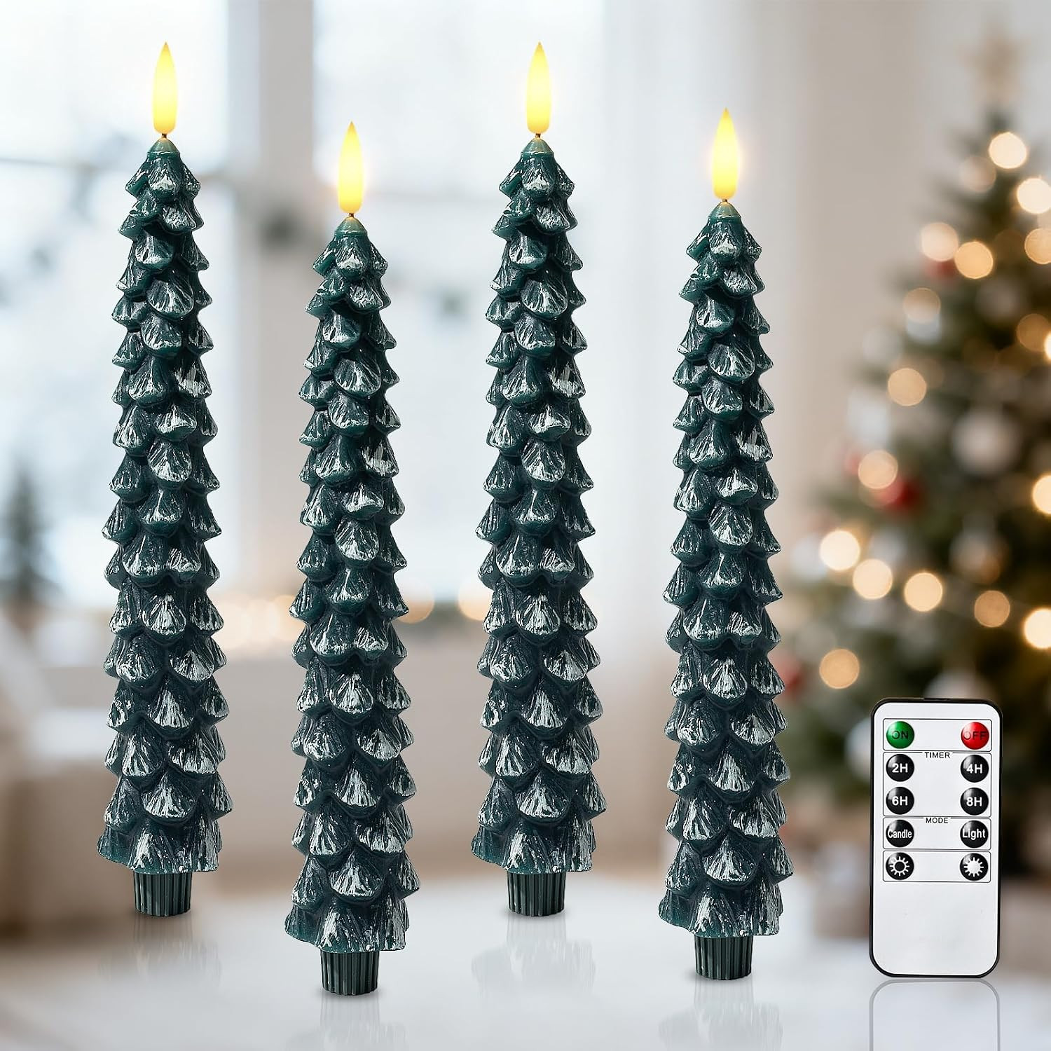 Christmas Decorations For Home, Christmas Tree Flameless Taper Candles | Amazon (US)