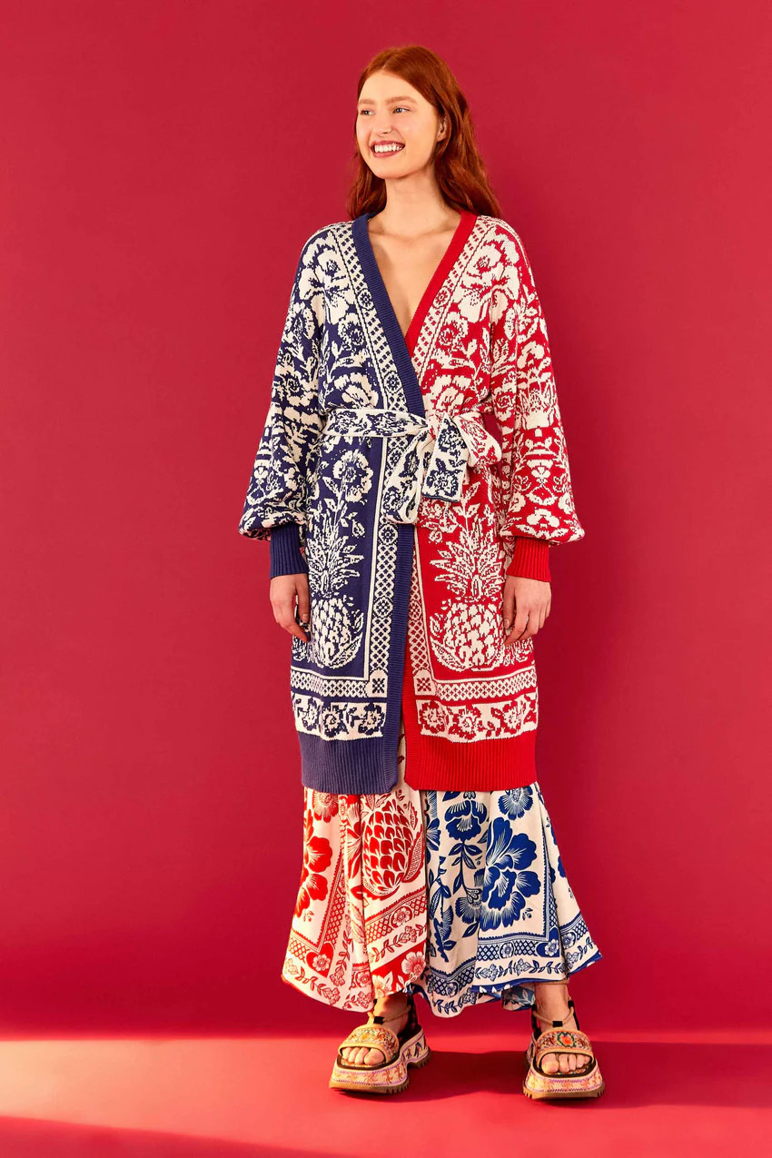 PINEAPPLE GARDEN BELTED CARDIGAN | FarmRio (US)