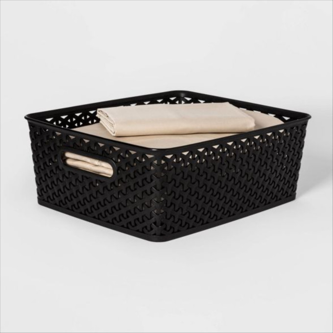 Y-Weave Medium Decorative Storage Basket Blue - Brightroom™