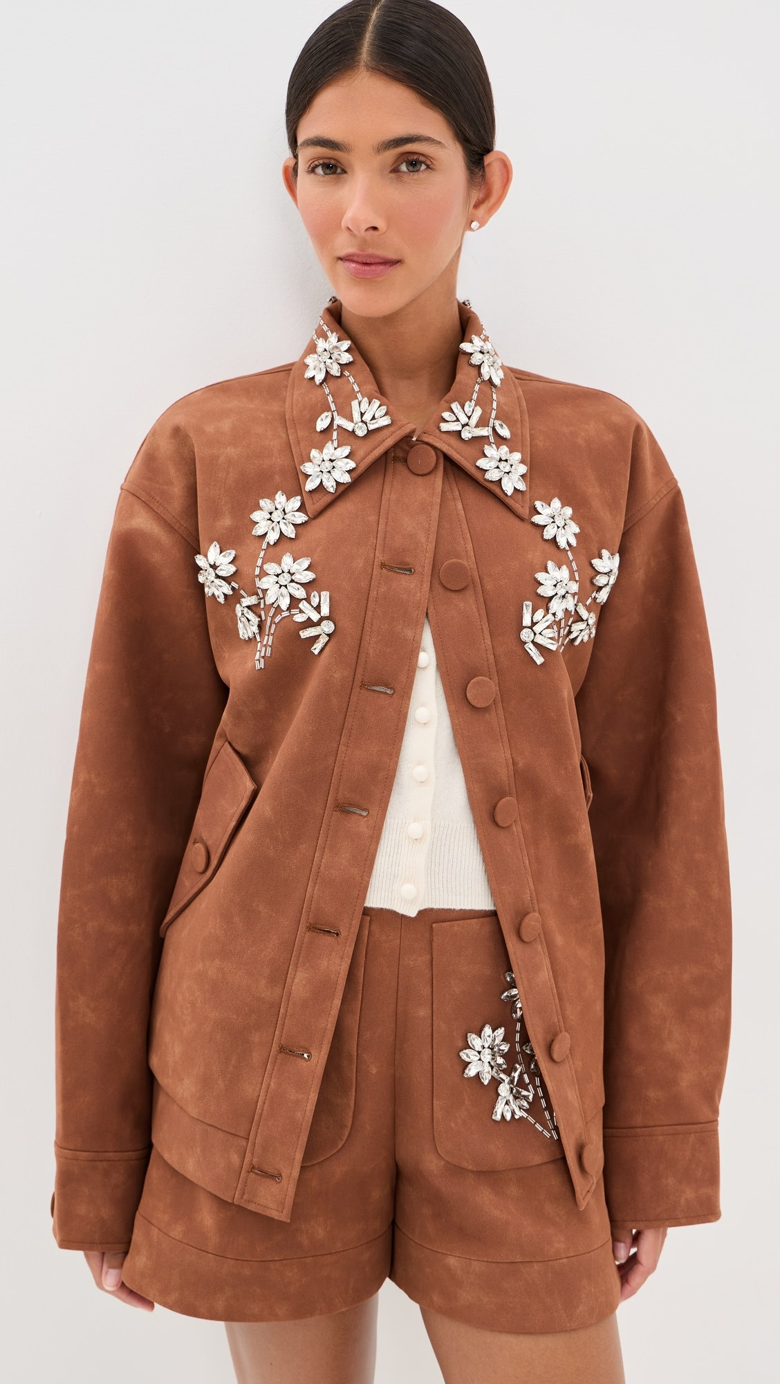 Astrid Embellished Vegan Suede Jacket | Shopbop