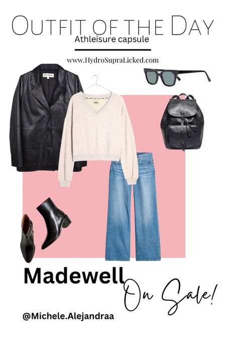Jeans. Athleisure capsule staples from Madewell site wide 20% off
HYER GOODS Deadstock Leather Blazer
MWL Airyterry V-Neck Sweatshirt
Low-Rise Superwide-Leg Jeans (3 different washes)
The Darcy Ankle Boot in Shiny Leather
The Transport Rucksack
Pierport Sunglasses

#LTKxMadewell #LTKsalealert #LTKstyletip