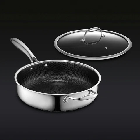 3 Litre Hybrid Deep Sauté Pan with Lid | Hexclad UK
