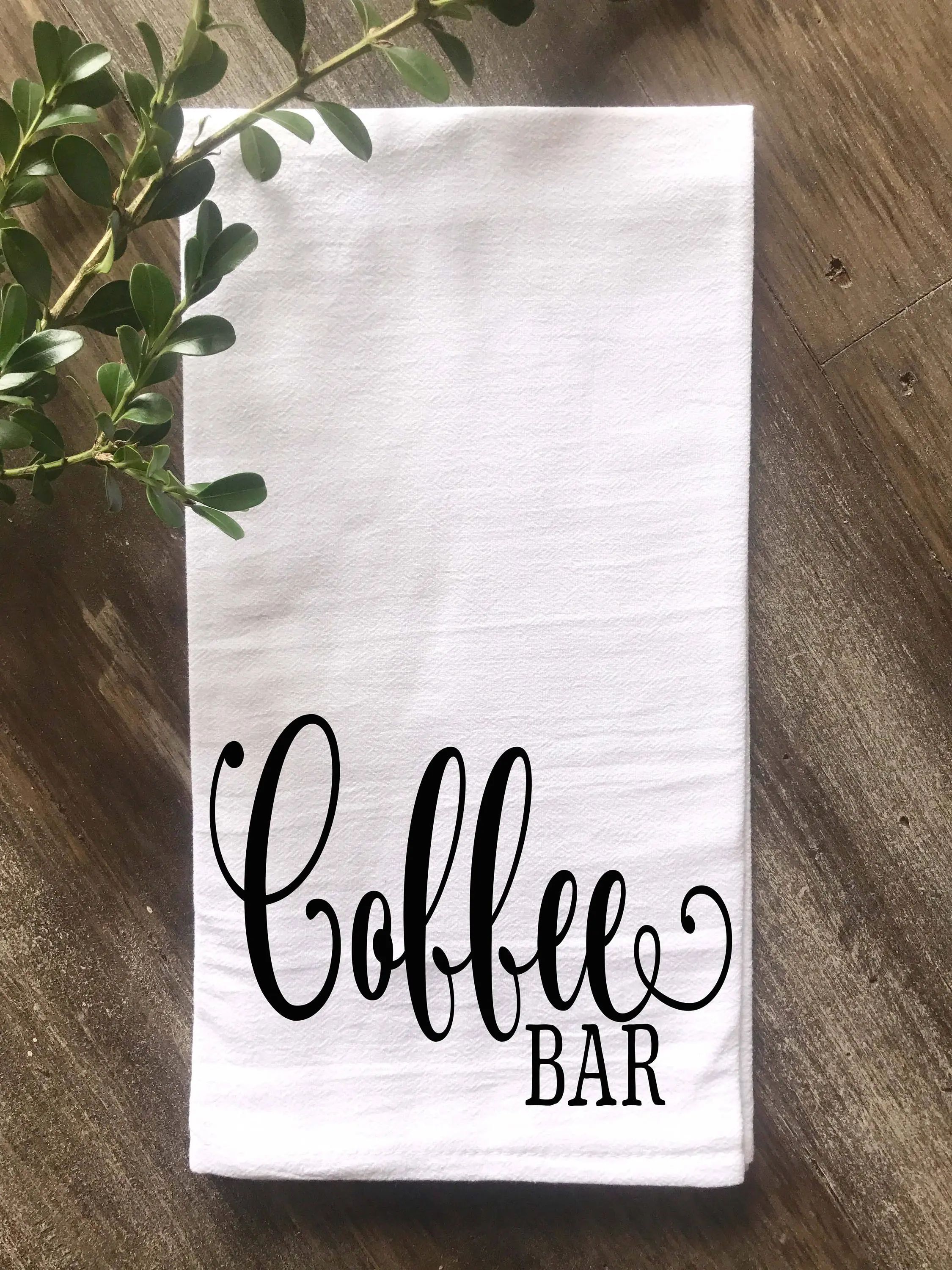 Coffee Bar Farmhouse Flour Sack Towel, Kitchen towel, Coffee Bar Decor, Housewarming gift, Weddin... | Etsy (US)