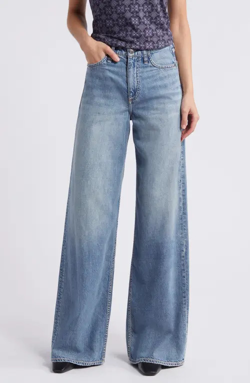 rag & bone Sofie Featherweight High Waist Wide Leg Jeans in Beverly at Nordstrom, Size 27 | Nordstrom