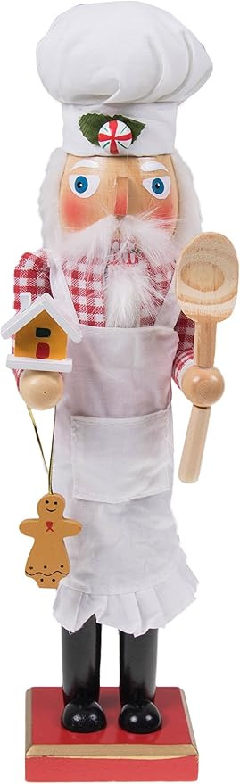 Clever Creations Chef Santa 15 Inch Traditional Wooden Nutcracker, Festive Christmas Décor for S... | Amazon (US)