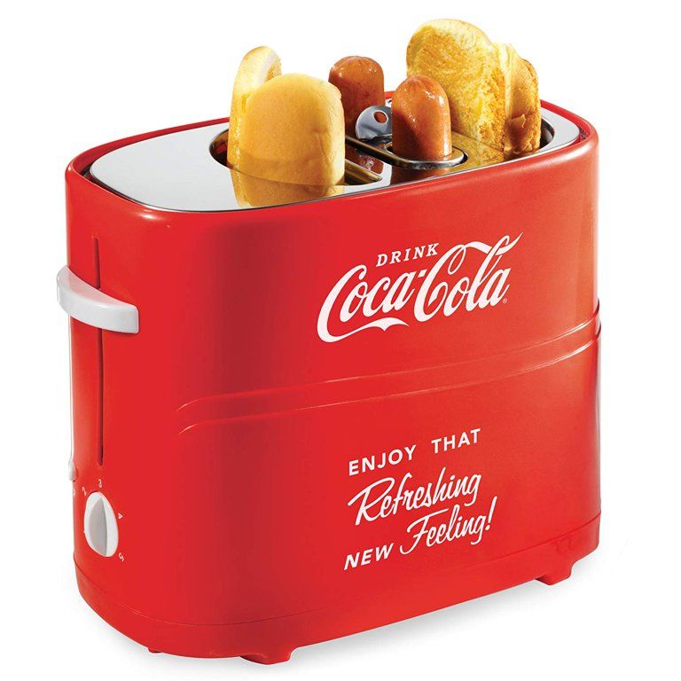 Nostalgia HDT600COKE Coca-Cola Pop-Up 2 Hot Dog and Bun Toaster With Mini Tongs | Walmart (US)