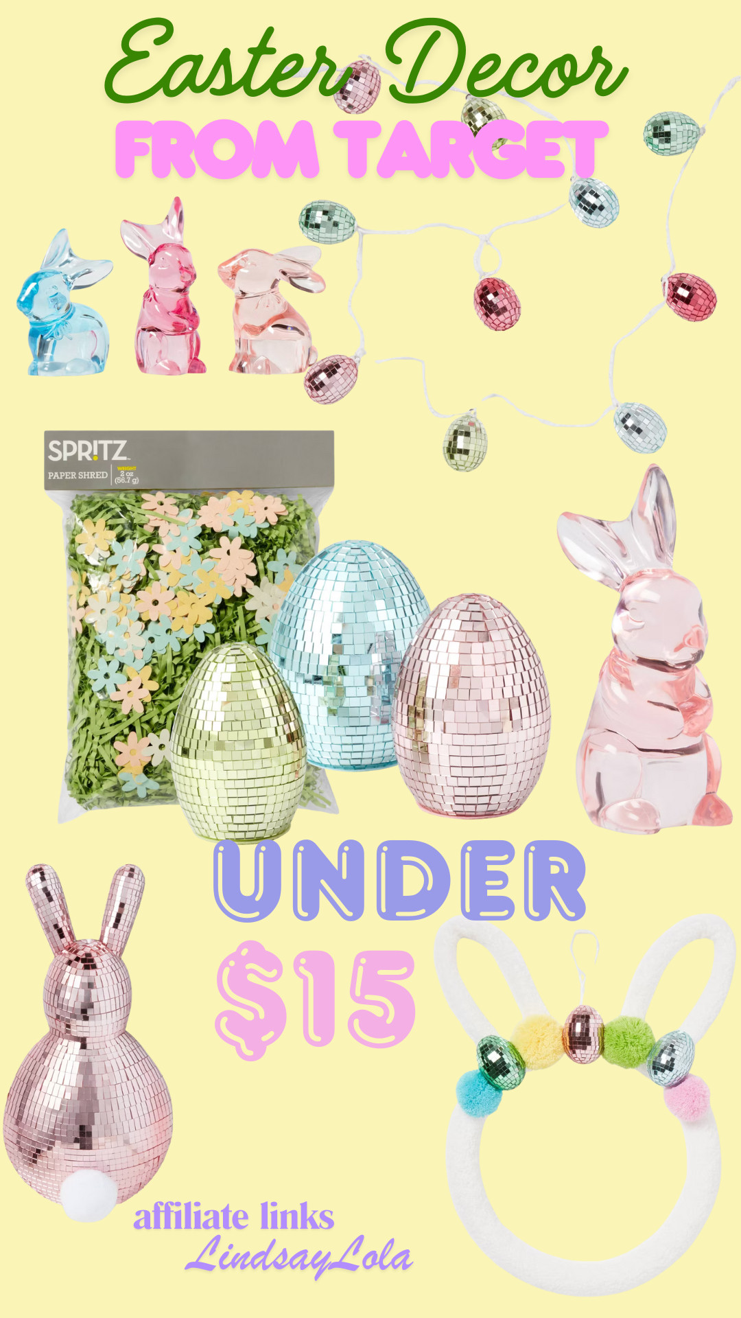 I’m not sure how it happened, but Easter has kind of my become my thing. I have an Easter bunny costume (ears included), and I take my mimosa brunch duties very seriously. So when I spotted these not-so-traditional Easter decorations at Target—disco eggs, metallic bunnies, and beaded ears—I knew they had to come home with me. Bonus? They’re all $15 or less! Affordable and festive? Count me in.

#EasterDecor #TargetFinds #LTKHome #SpringVibes #DiscoBunny

#LTKFamily #LTKSeasonal #LTKSpringSale