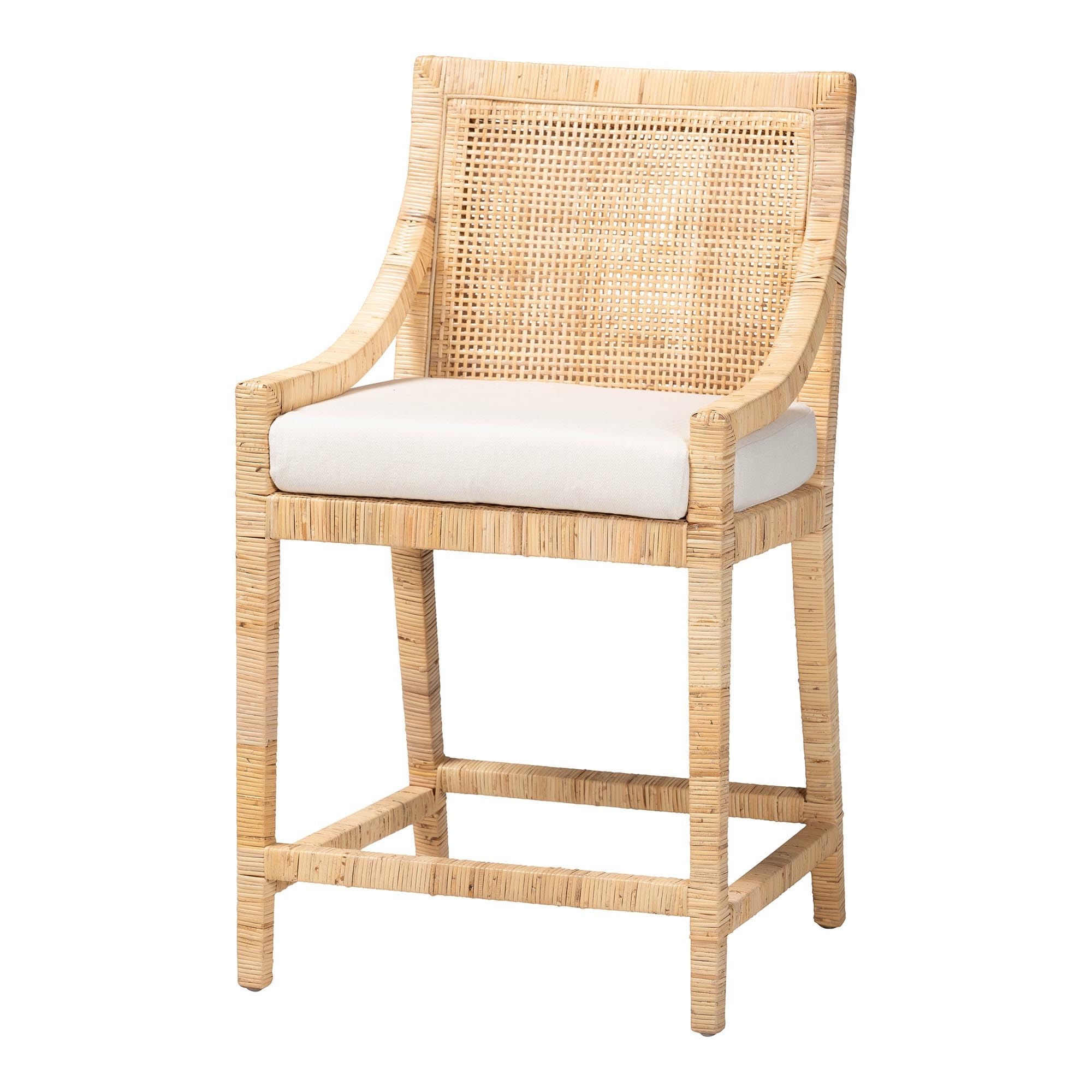 Bali & pari Alexis Natural Rattan Counter Stool - Handcrafted Wingback Counter Chair with Woven B... | Amazon (US)