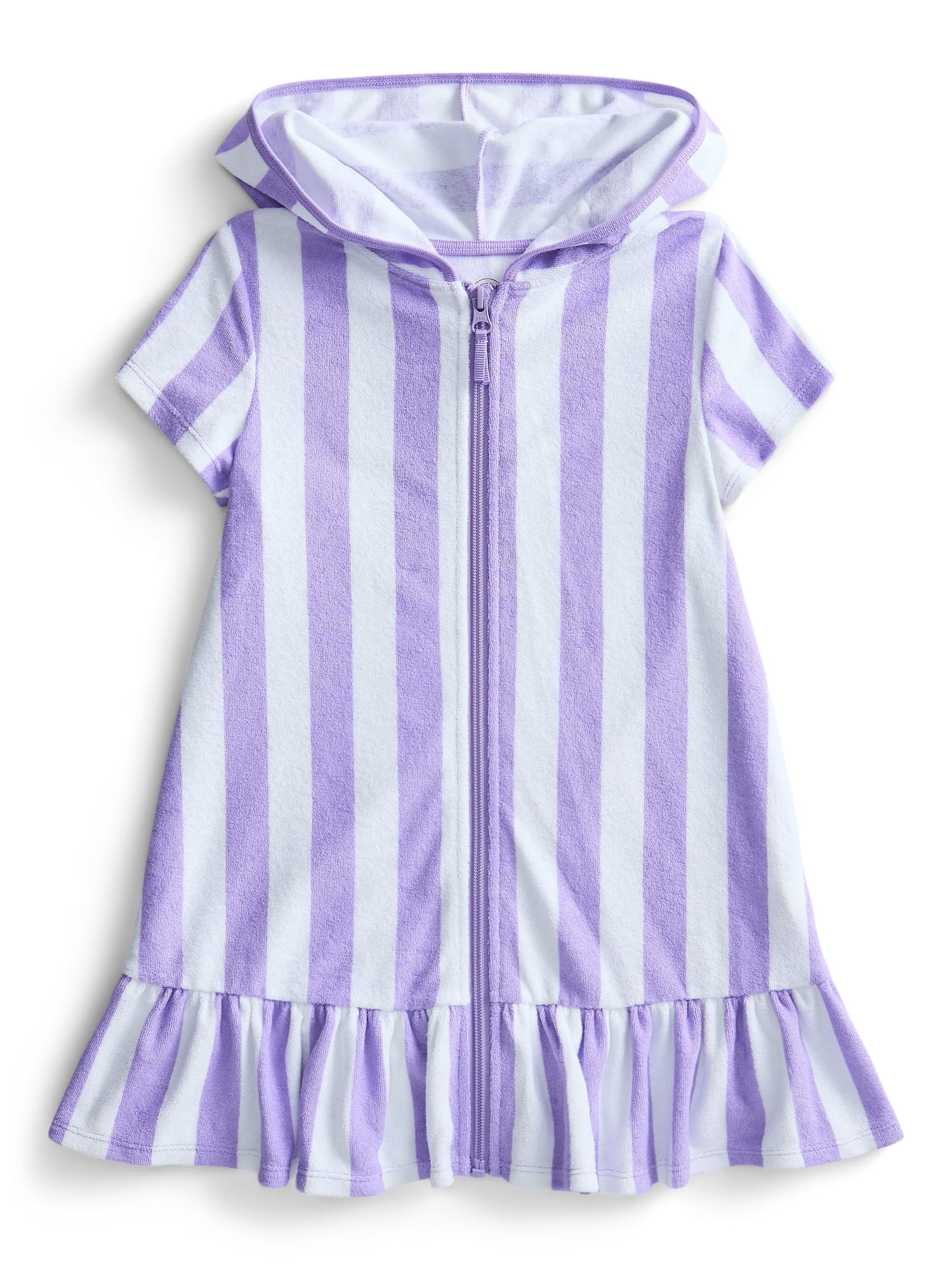 Wonder Nation Girls Terry Towel Swimsuit Coverup Dress with UPF 50+, Sizes 4-18 & Plus | Walmart (US)