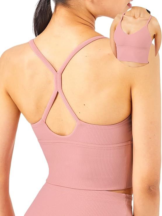 KIKIWING High Neck Sports Bra Workout Crop Tops for Women Long Lined Sports Bra Ribbed Sports Bra... | Amazon (US)