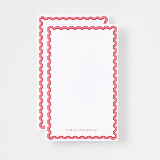 Scalloped Personalized Stationery Notepads, Set of 2 | Mark and Graham