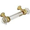 #G-60 3 in. CKP Brand Elegance Glass Collection Clear Glass Pull with Satin Brass Base | Amazon (US)