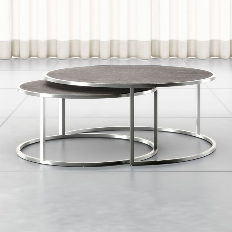 Keya Stainless Steel Nesting Coffee Tables + Reviews | Crate and Barrel | Crate & Barrel