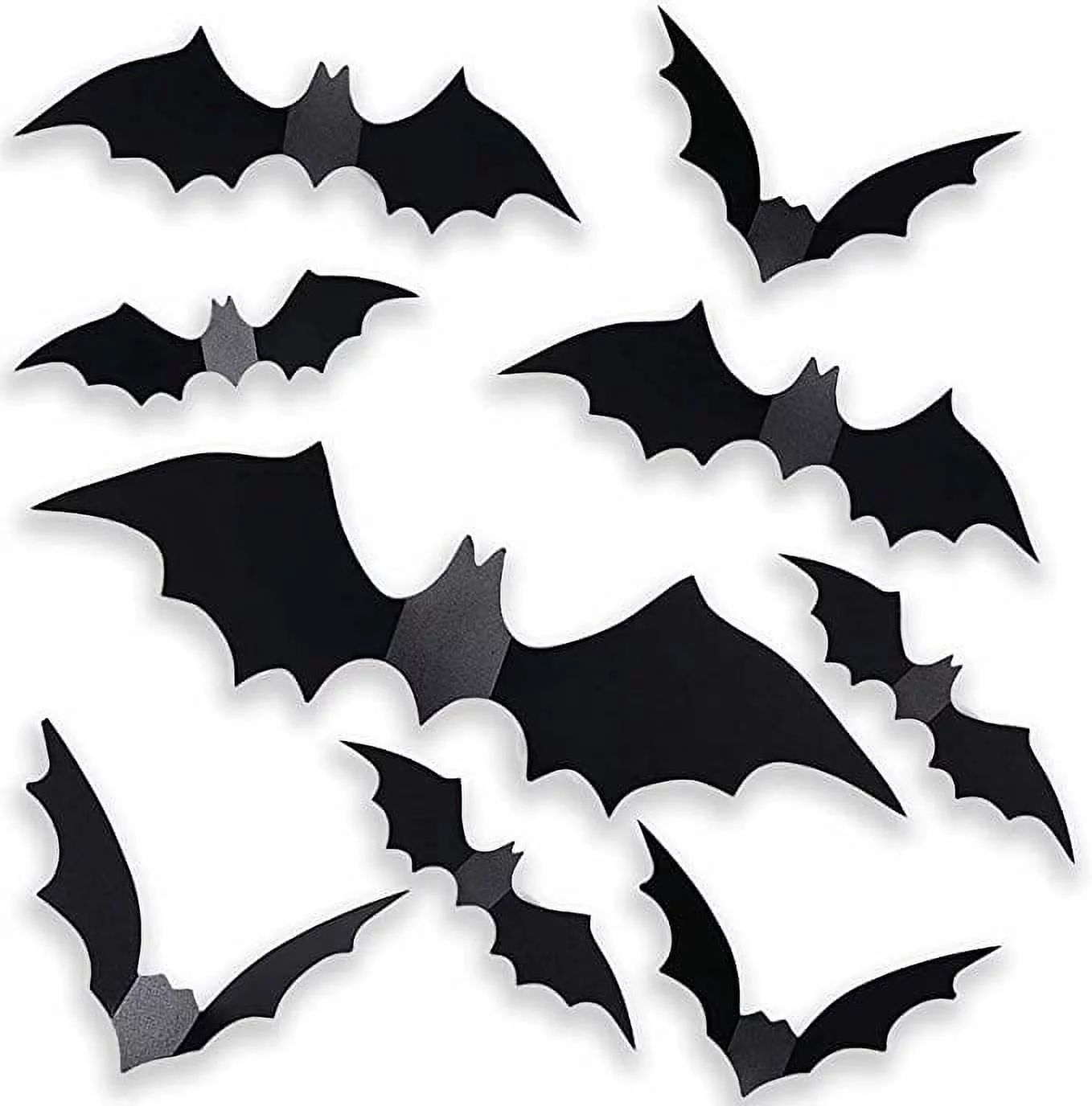 Halloween 3D Bats Decoration, 56 PCS 4 Sizes PVC 3D Decorative Scary Bats Wall Decal Wall Sticker... | Walmart (US)