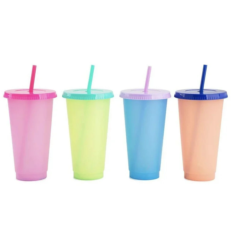 Color Changing Cups Tumblers With Lids And Straws Plastic Bulk Christmas Iced Strata Cups 24 Oz P... | Walmart (US)