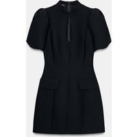 Zara - Short Puff Sleeve Dress - Black - M - Woman | Zara UK