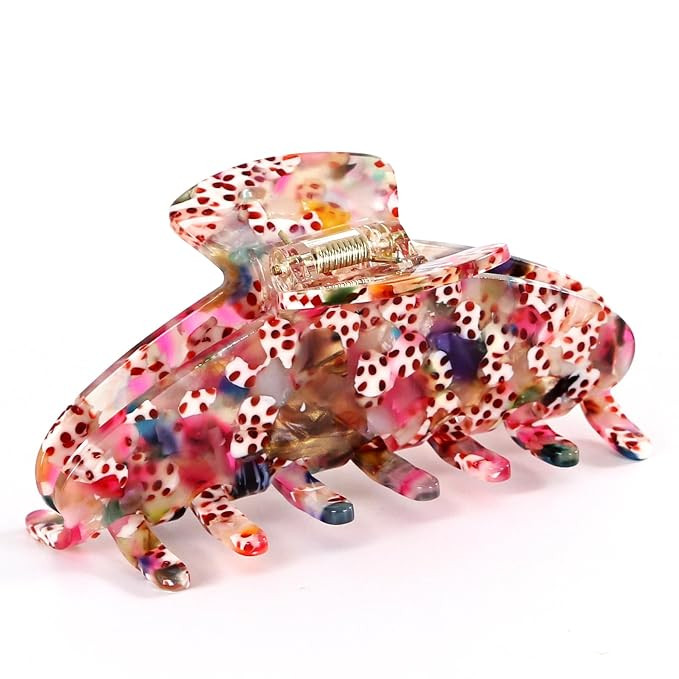 Flower Hair Clips for Women, Medium Claw Clips for Thick and Fine Hair, 4 Inch Durable Acetate Ha... | Amazon (US)