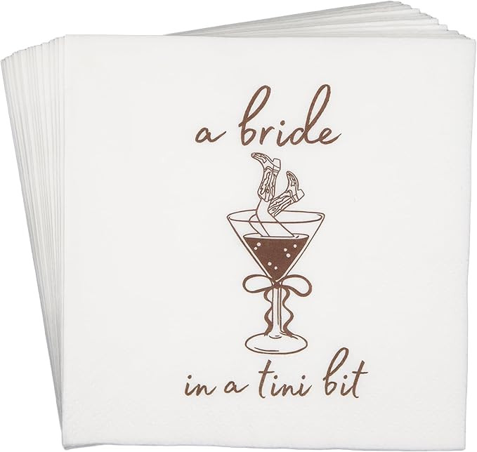 A Bride in a Tini Bit Napkins for Bachelorette Party Decorations, Espresso Martini Bachelorette P... | Amazon (US)