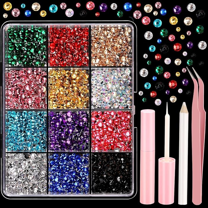 YGDZ Face Rhinestones Kit, Face Eye Gems for Makeup, Face Jewels Set with Face Makeup Glue, Nail ... | Amazon (US)