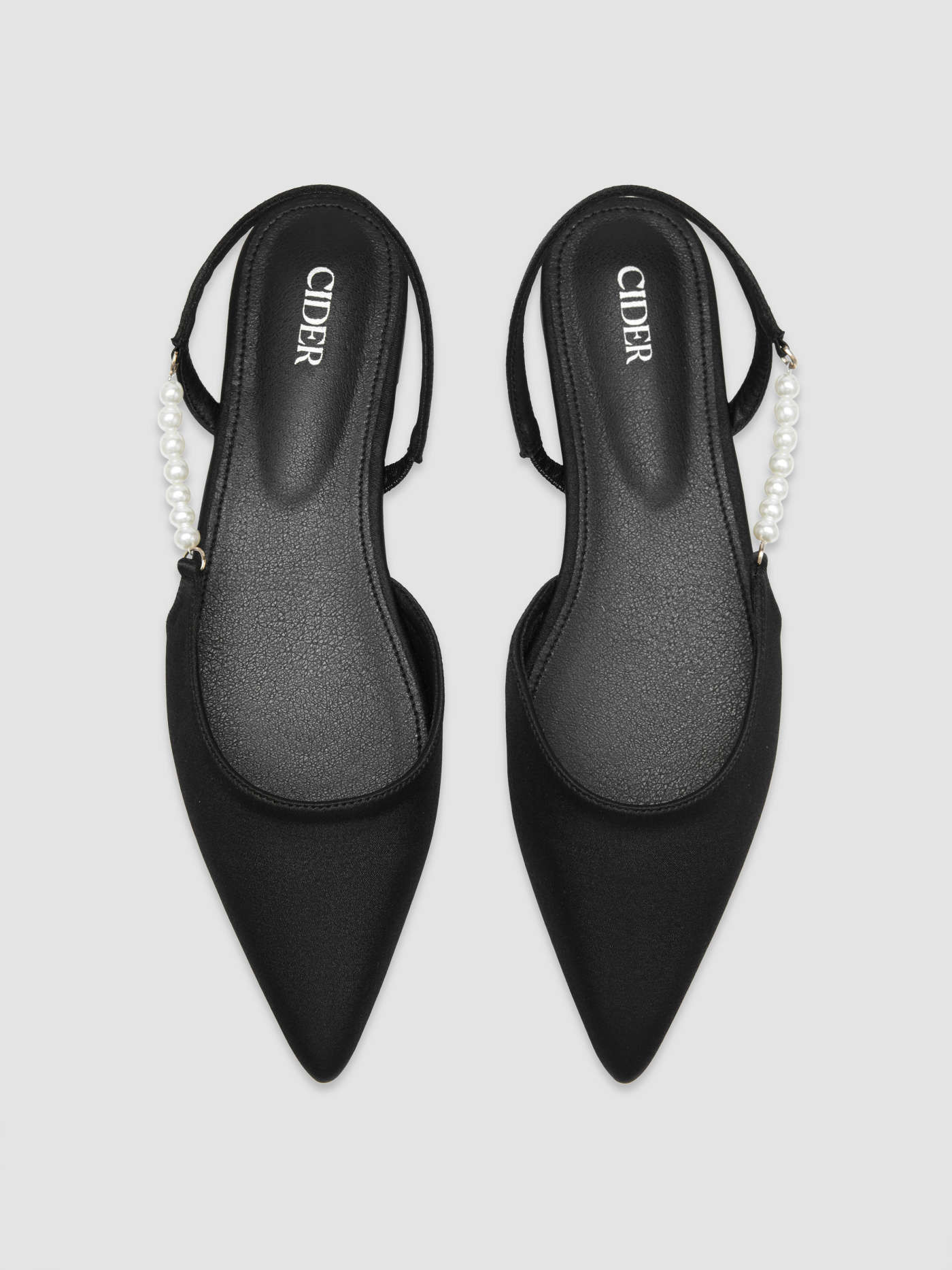 FAUX PEARL POINTED TOE SLINGBACK FLATS... | Cider