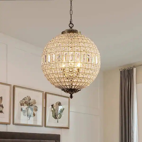 1/3/5-Light Retro French Crystal Globe Chandelier - Bed Bath & Beyond - 38238743 | Bed Bath & Beyond