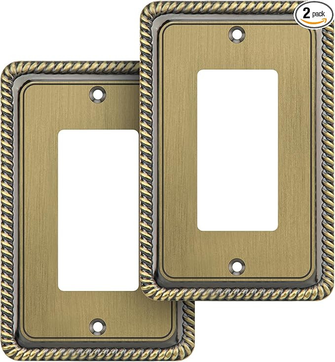 Henne Bery Rope Edge Decorative Wall Plate Switch Plate Outlet Cover (Single Decorator, 2 Pack, A... | Amazon (US)