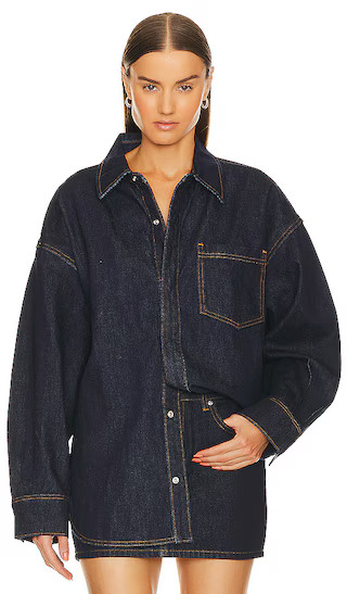 x Lindsi Lane Valeria Oversized Shirt in Coldwater | Revolve Clothing (Global)