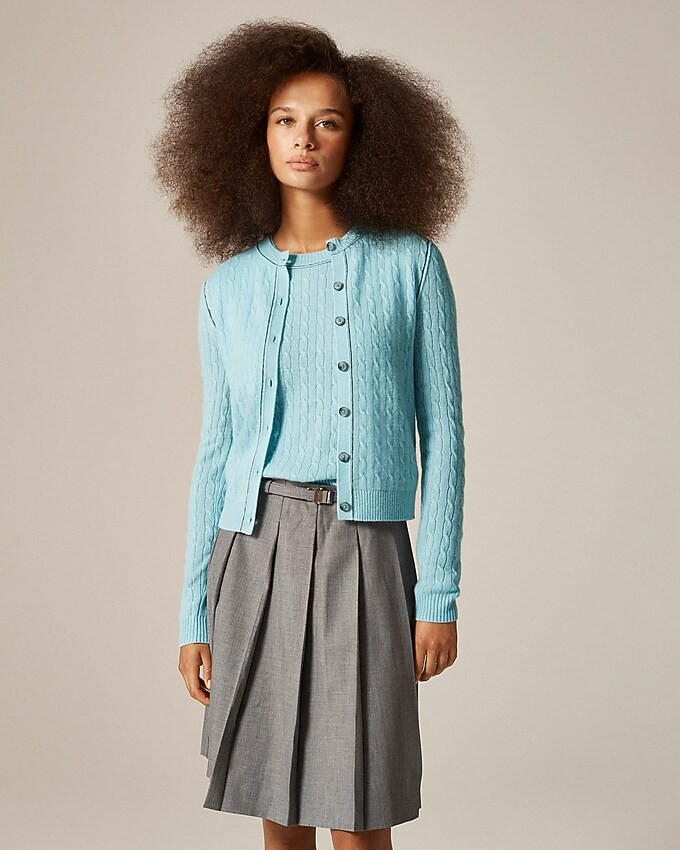 Cashmere contrast-trim cardigan | J. Crew US