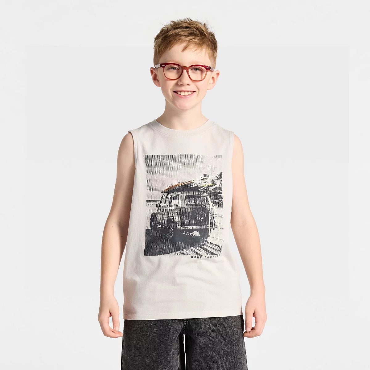 Boys' Graphic Tank Top - Cat & Jack™ Gray XS | Target