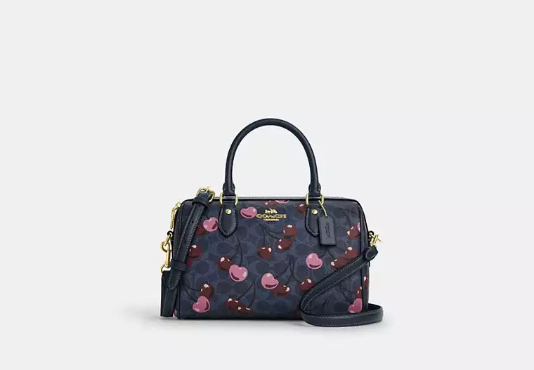 Rowan Satchel Bag In Signature Canvas With Cherry Print | Coach Outlet US