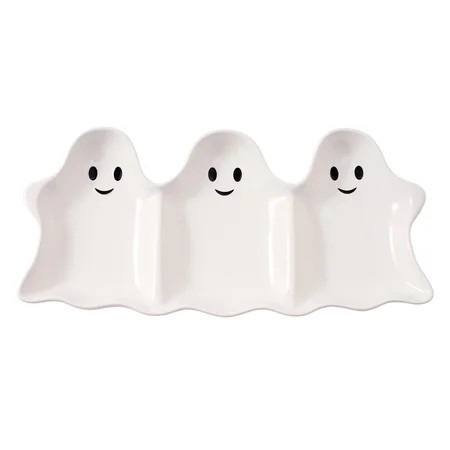Way To Celebrate Halloween Three-Ghost Ceramic Serving Tray | Walmart (US)