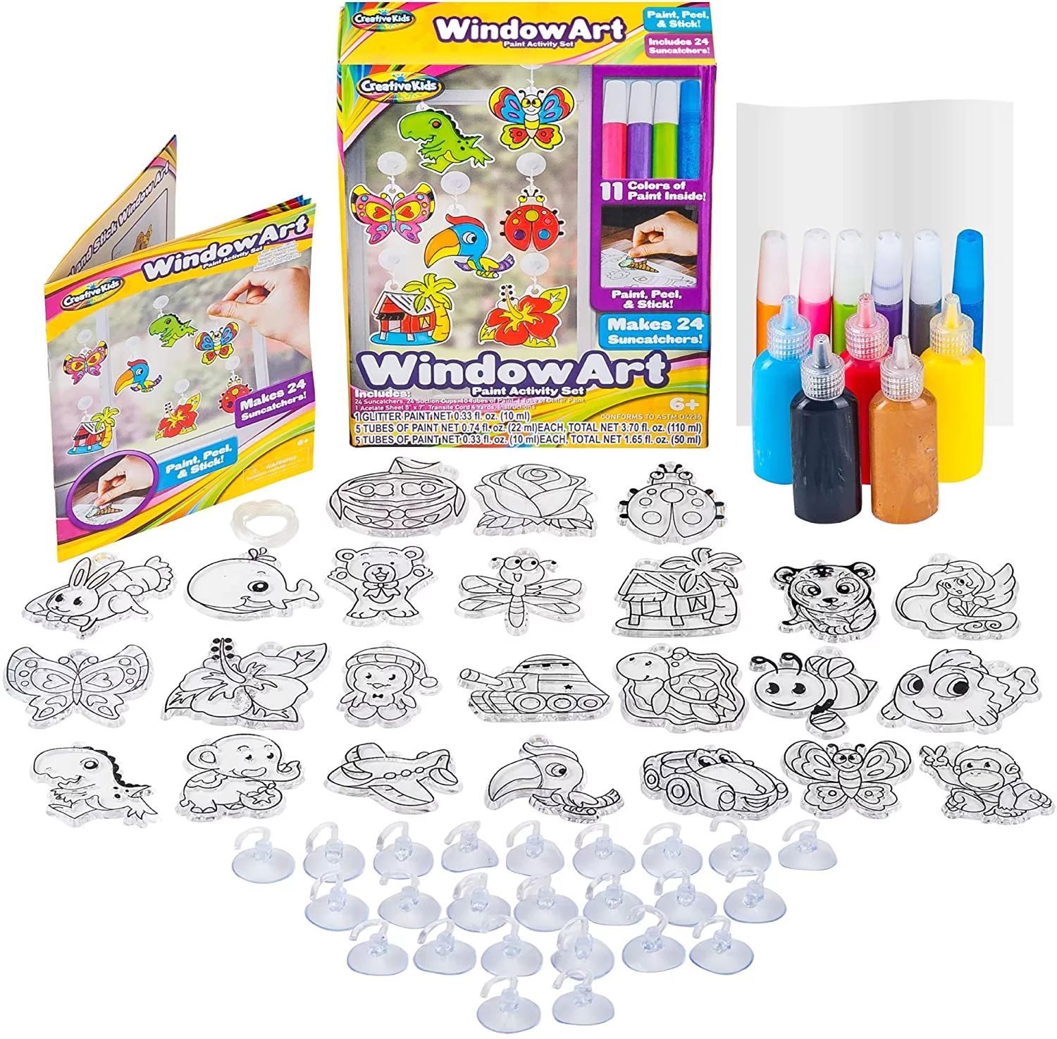 Creative Kids Window Paint Art Stickers Kit for Kids - Children's Make Your Own Fun Suncatchers S... | Walmart (US)
